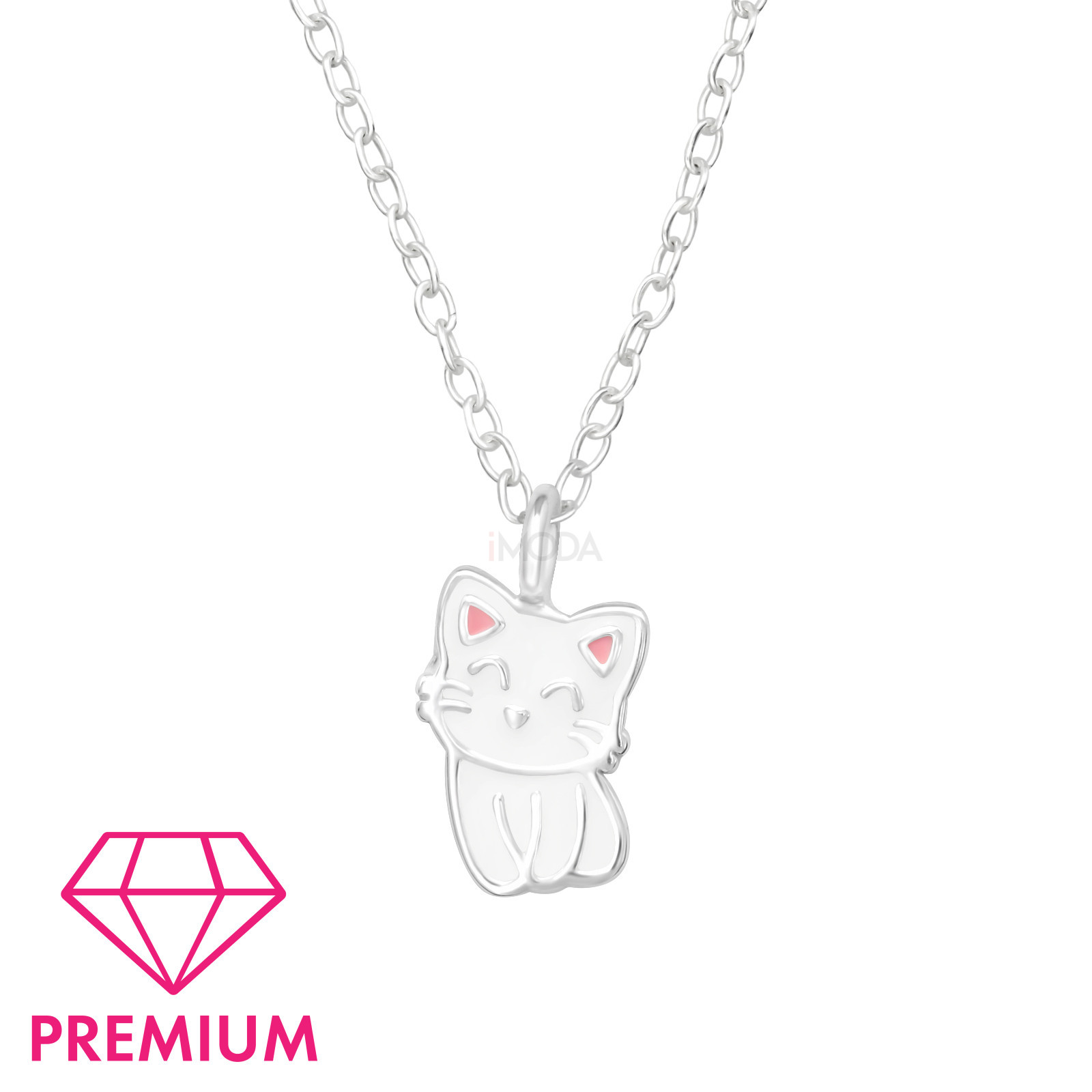 Detský strieborný náhrdelník mačka-294714-314