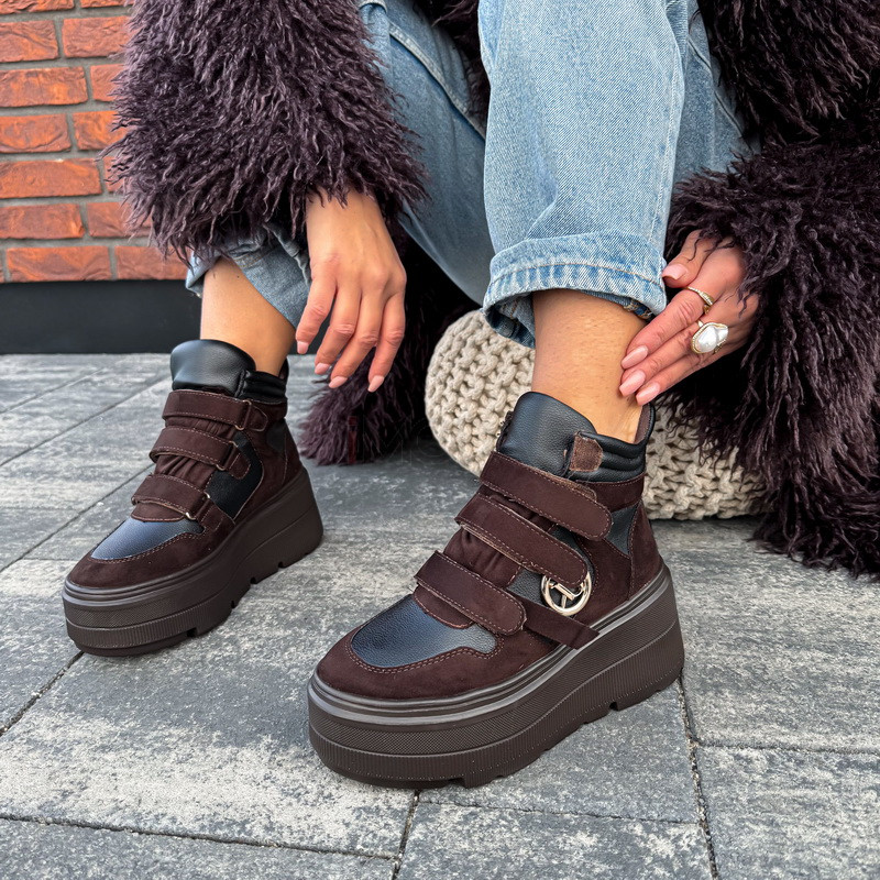 Tmavohnedé zateplené tenisky-324133-36