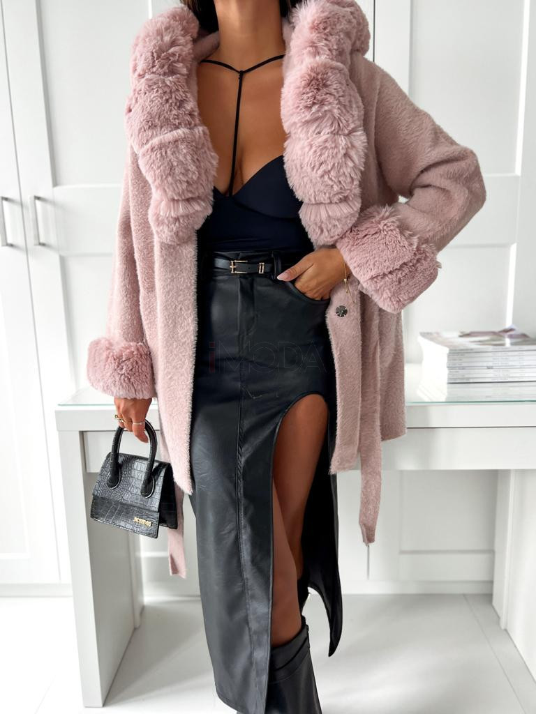 Ružový kabát s kužušinou-291284-31