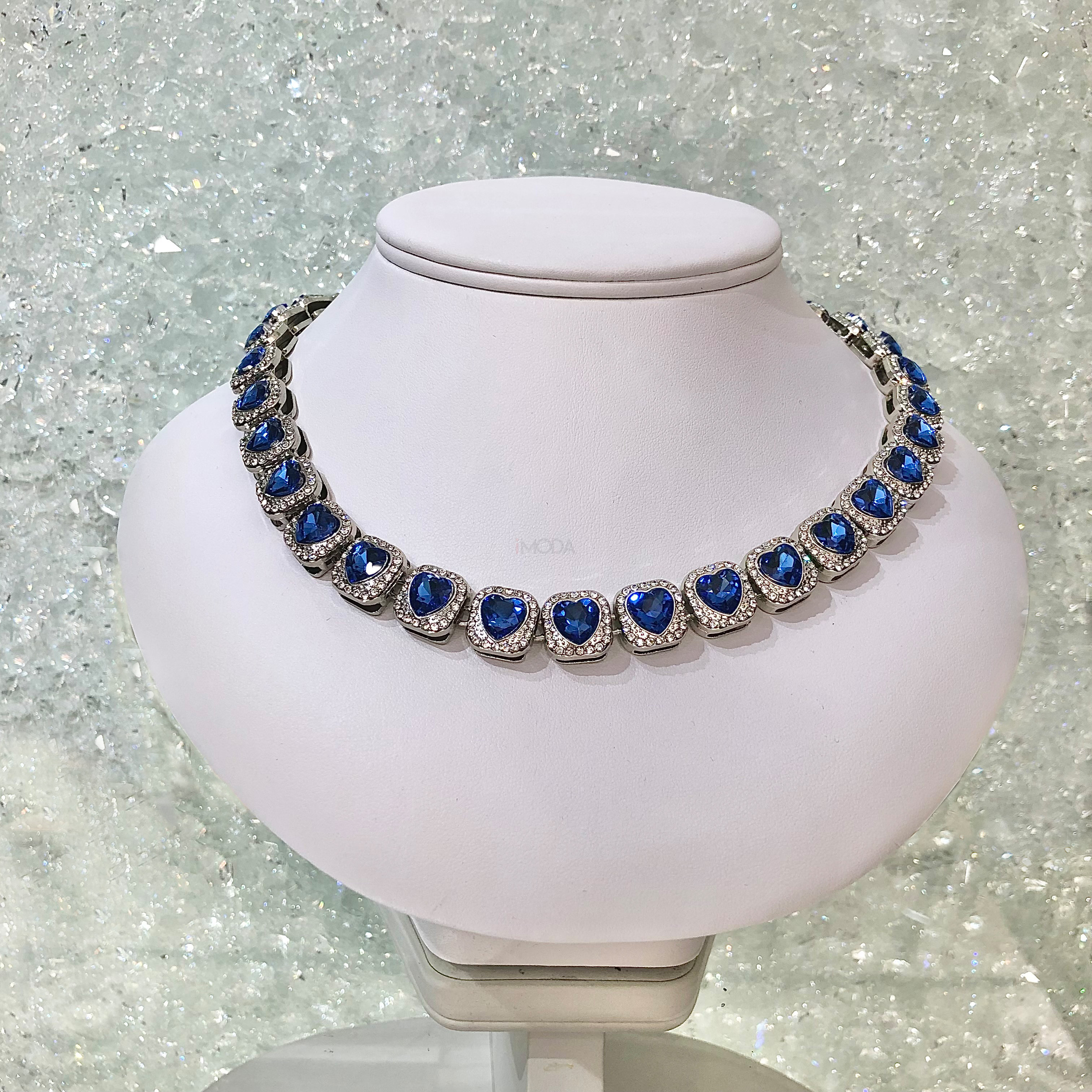 Dámsky oceľový kryštálový náhrdelník-274902-31
