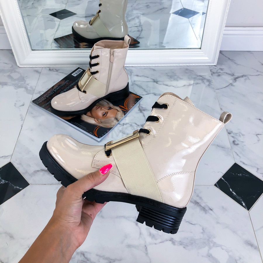 Béžové lakované čižmičky-215241-32