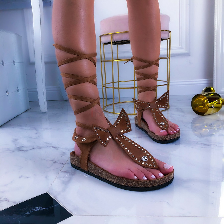 Hnedé dámske sandále-209397-32