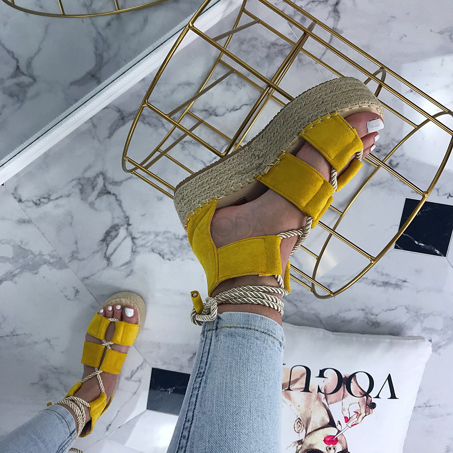 Žlté sandále na platforme-204068-36