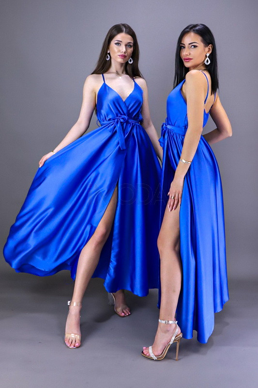 Modré dlhé saténové šaty-262543-312