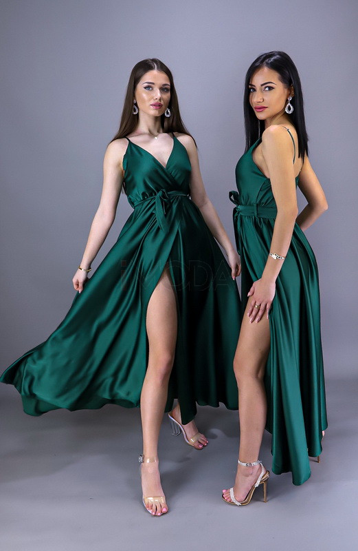 Zelené dlhé saténové šaty-246744-37