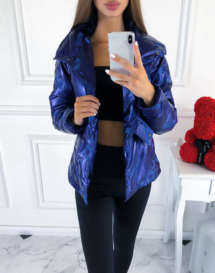 Modrá trendy krátka vetrovka-217359-32