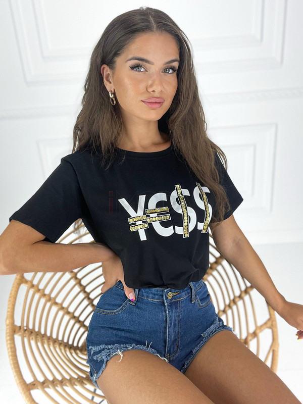 Čierne bavlnené tričko-288336-31