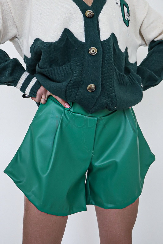 Zelené koženkové kraťasy-267059-31