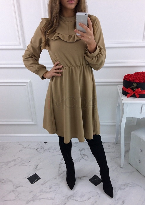 Dámske béžové šaty-166523-31