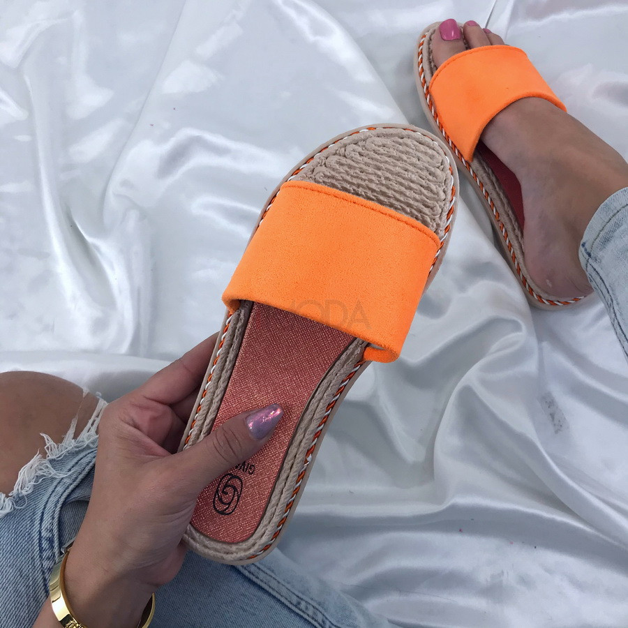 Oranžové dámske šľapky-208003-34