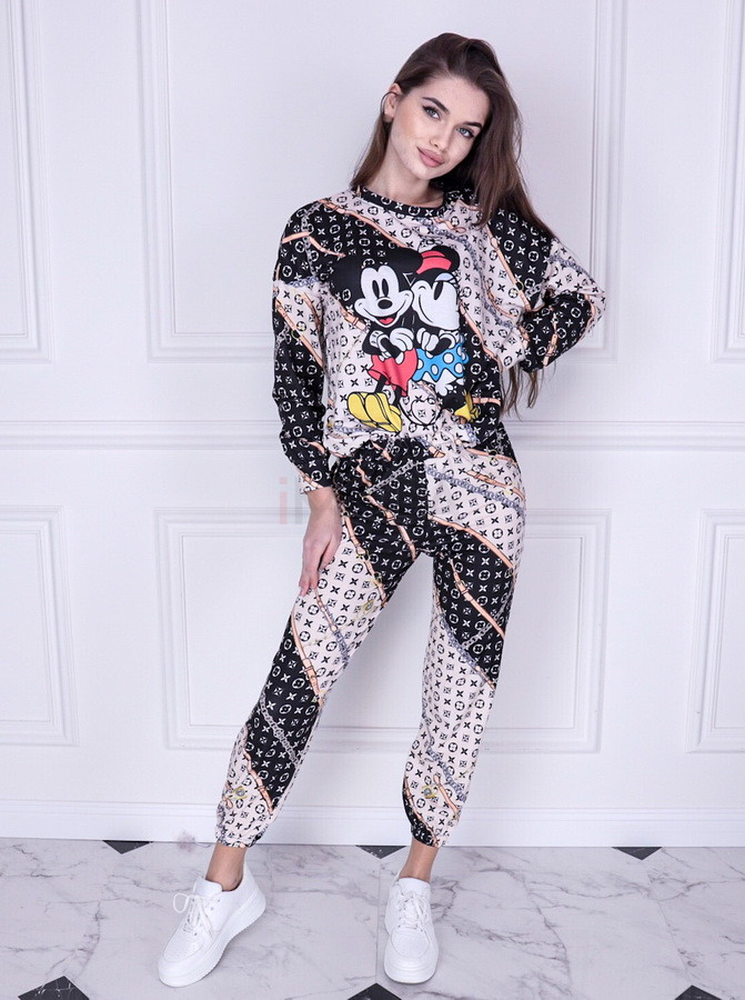 Béžovo-čierna tepláková súprava-229298-36