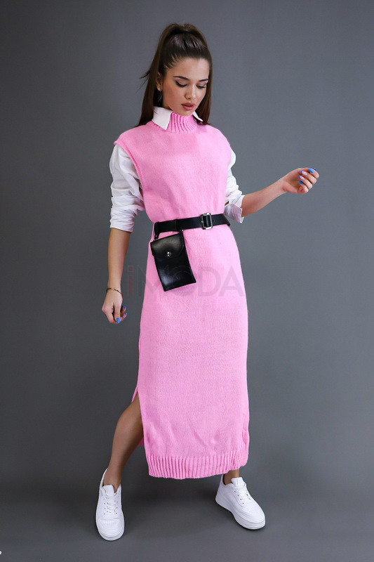 Ružovo-biele kombinované šaty-223471-311