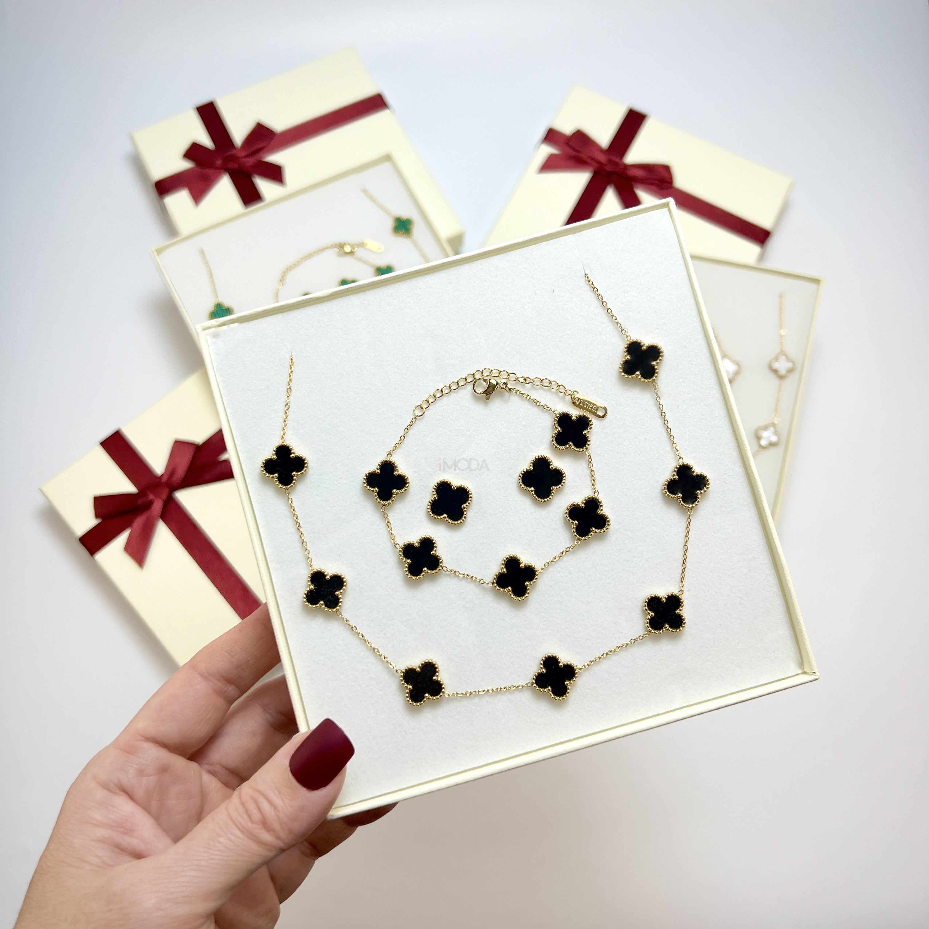 Dámska oceľová súprava s krabičkou Olivia-295609-311