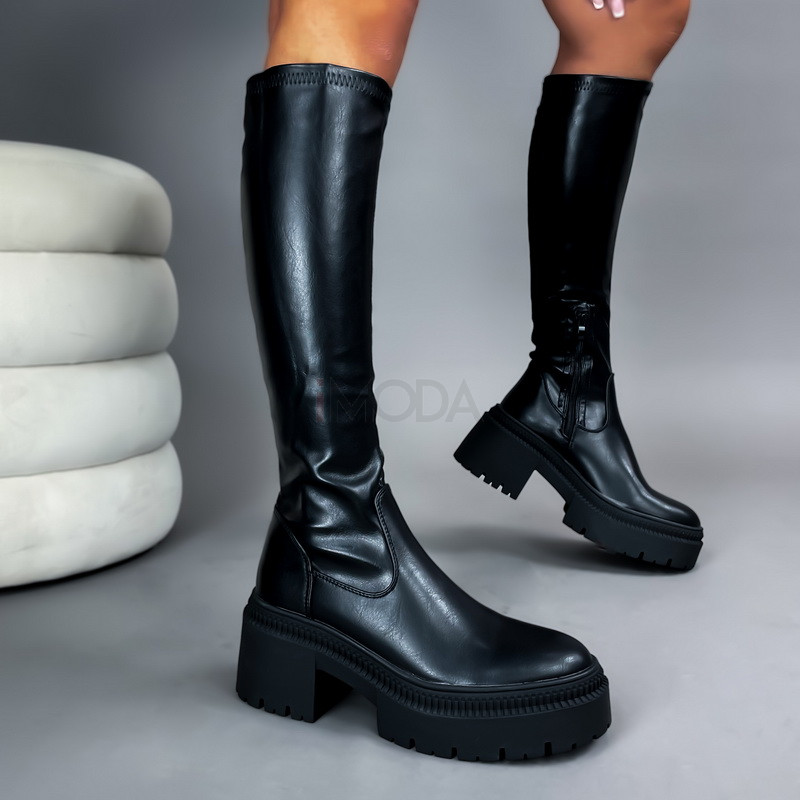 Čierne vysoké čižmy-309670-31