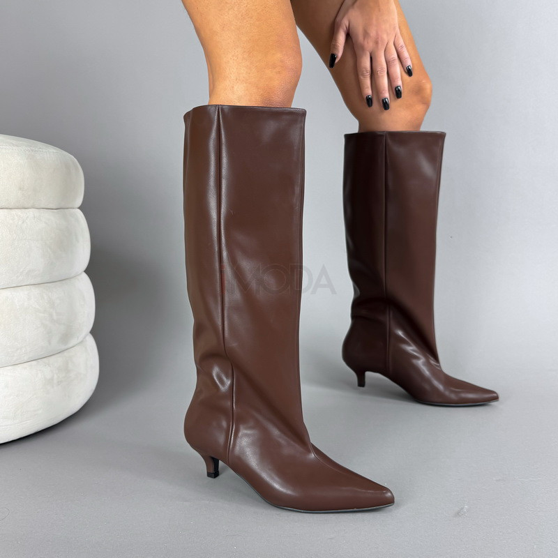 Hnedé vysoké čižmy-323621-317