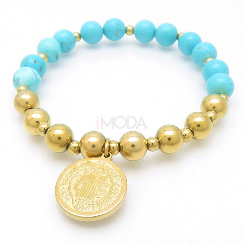 Oceľový pozlátený náramok Mária-316310-34
