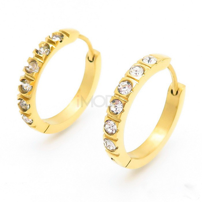 Oceľové pozlátené náušnice kruhy-279428-31