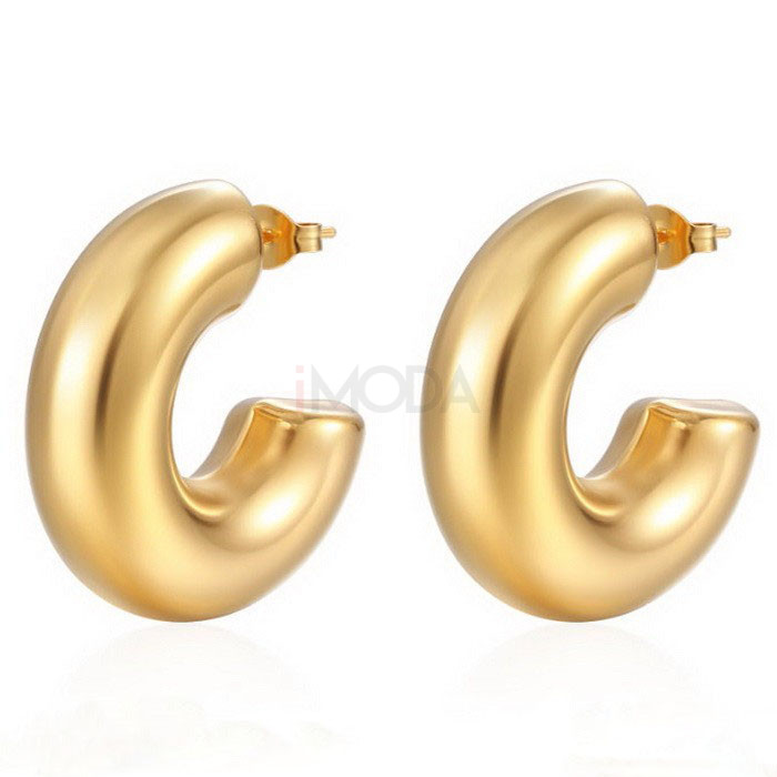 Výrazné oceľové náušnice polkruhy-299164-310