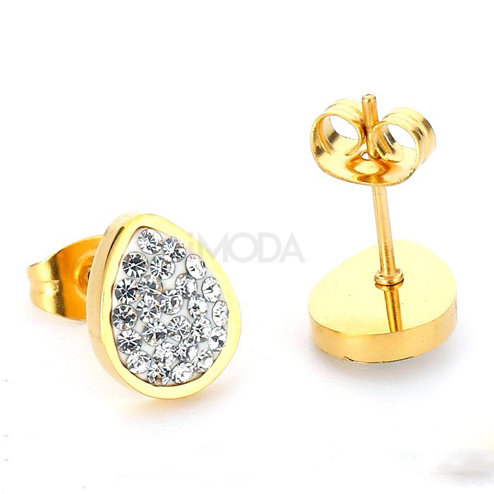 Dámske oceľové pozlátené náušnice-282648-32