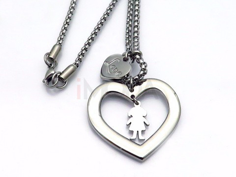 Oceľový náhrdelník so srdce-196619-31