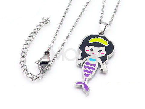 Detský oceľový náhrdelník morská panna-254840-39