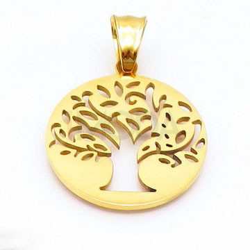 Pozlátený oceľový prívesok strom života-213705-31