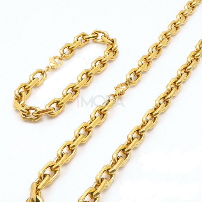 Pánska pozlátená oceľová súprava-254316-33