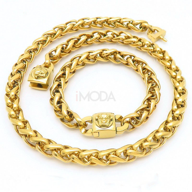 Pánska pozlátená oceľová súprava hrubá-312335-31