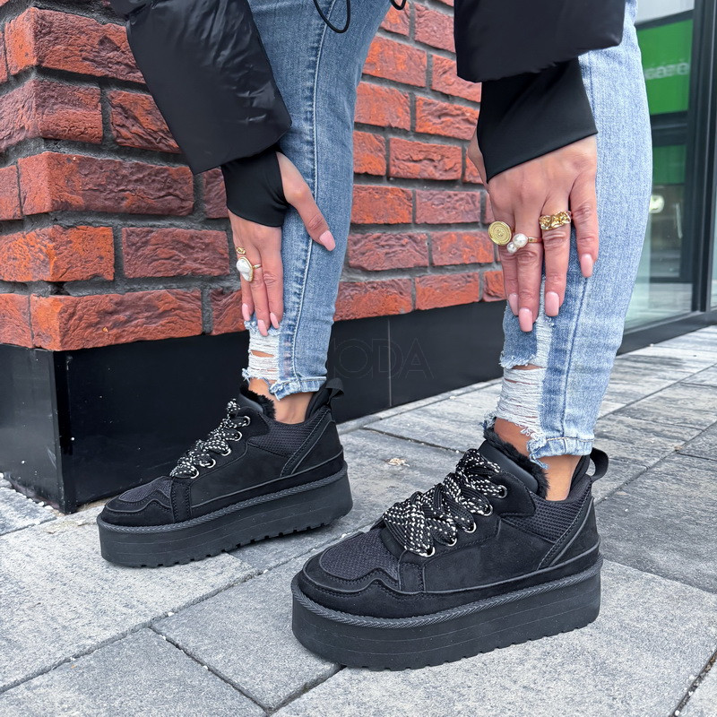 Čierne zateplené tenisky-323712-37