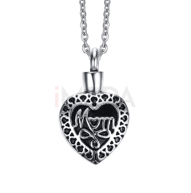 Oceľový náhrdelník srdce mom-203715-31