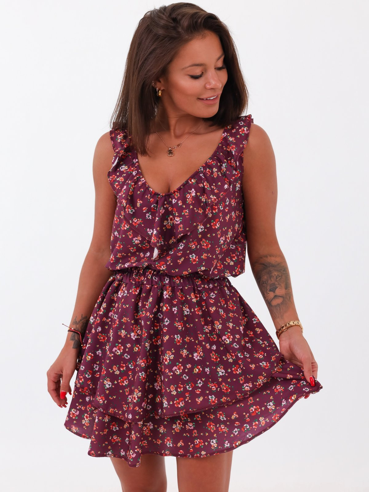 Bordové kvetované šaty-246369-36