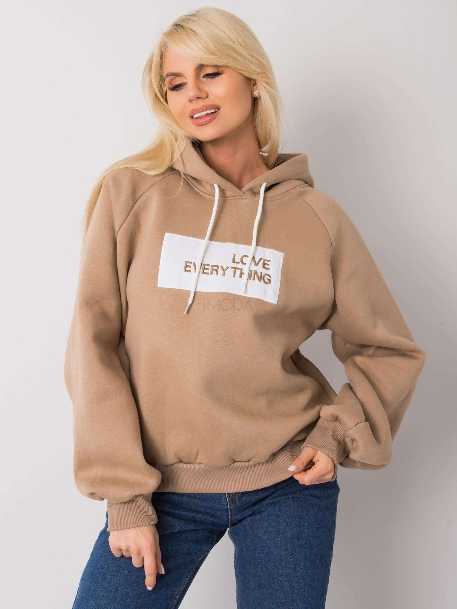 Hnedá zateplená mikina s kapucňou-255081-32