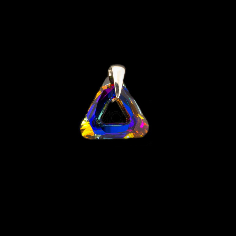 Strieborný prívesok trojuholník Swarovski-108266-31
