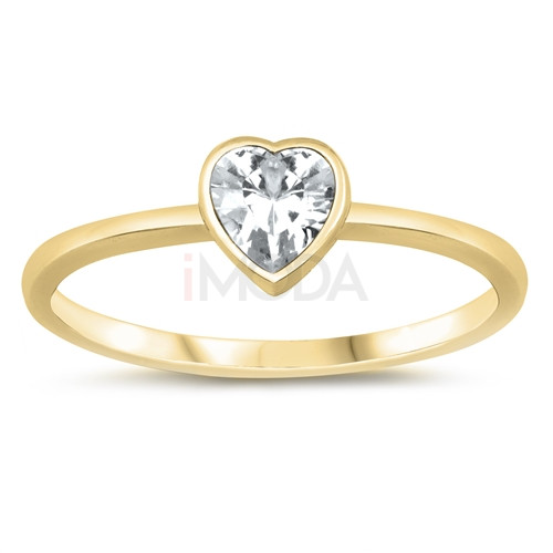 Strieborný pozlátený prsteň srdiečko-253407-32