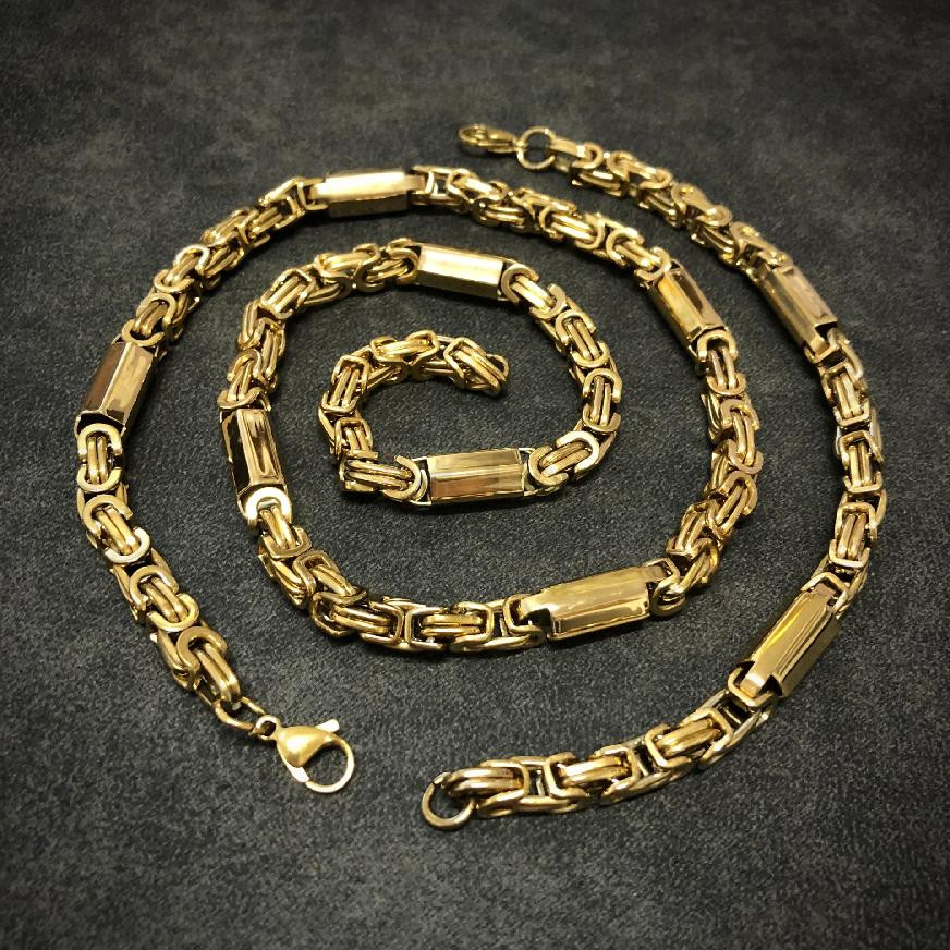 Pánska pozlátená oceľová súprava-276973-32