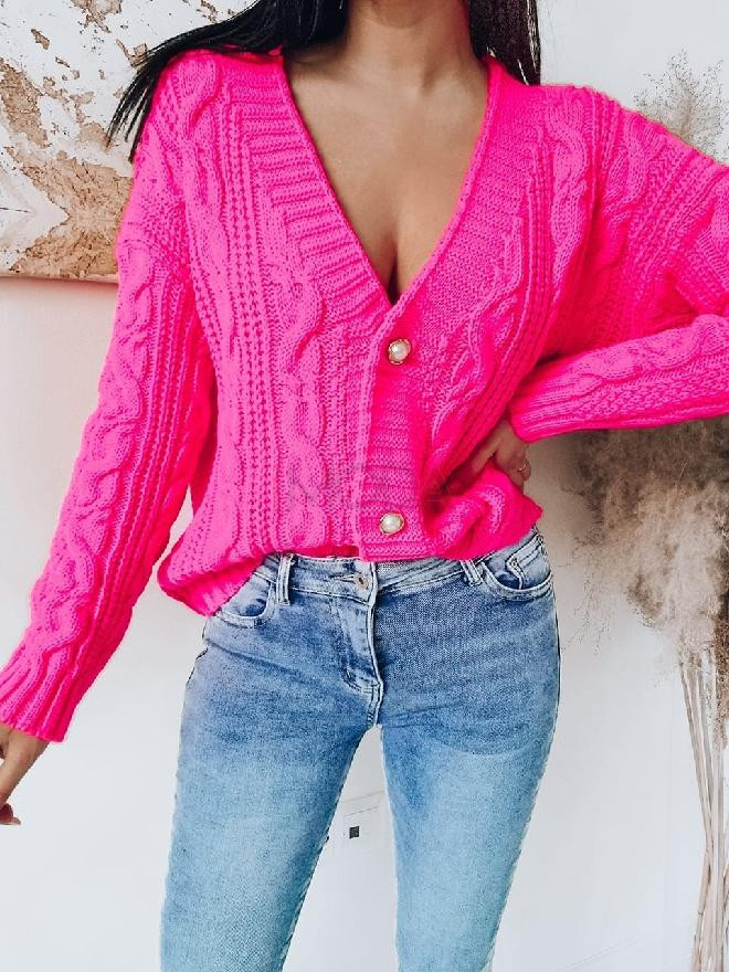Ružový pletený sveter-260170-31