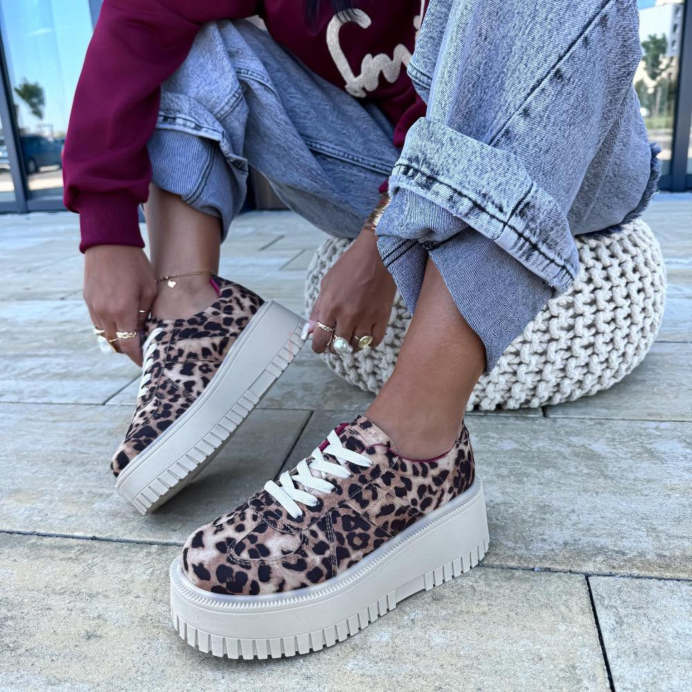Hnedé tenisky s leopardím vzorom-315930-37
