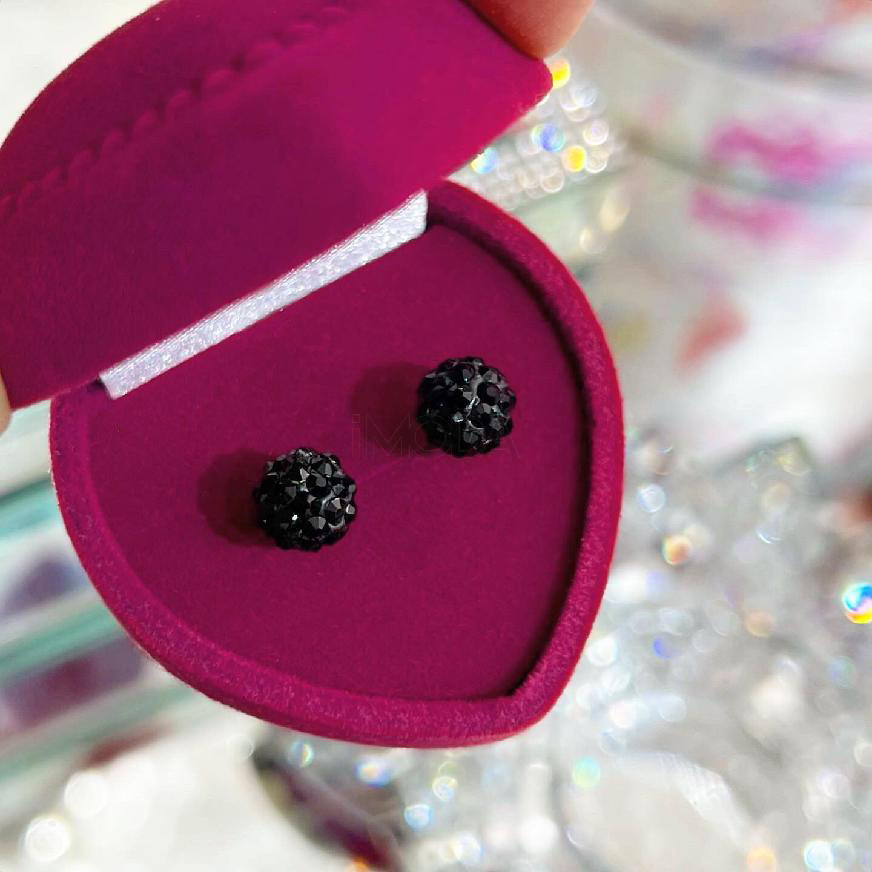 Dámske čierne kryštálové náušnice-277327-32