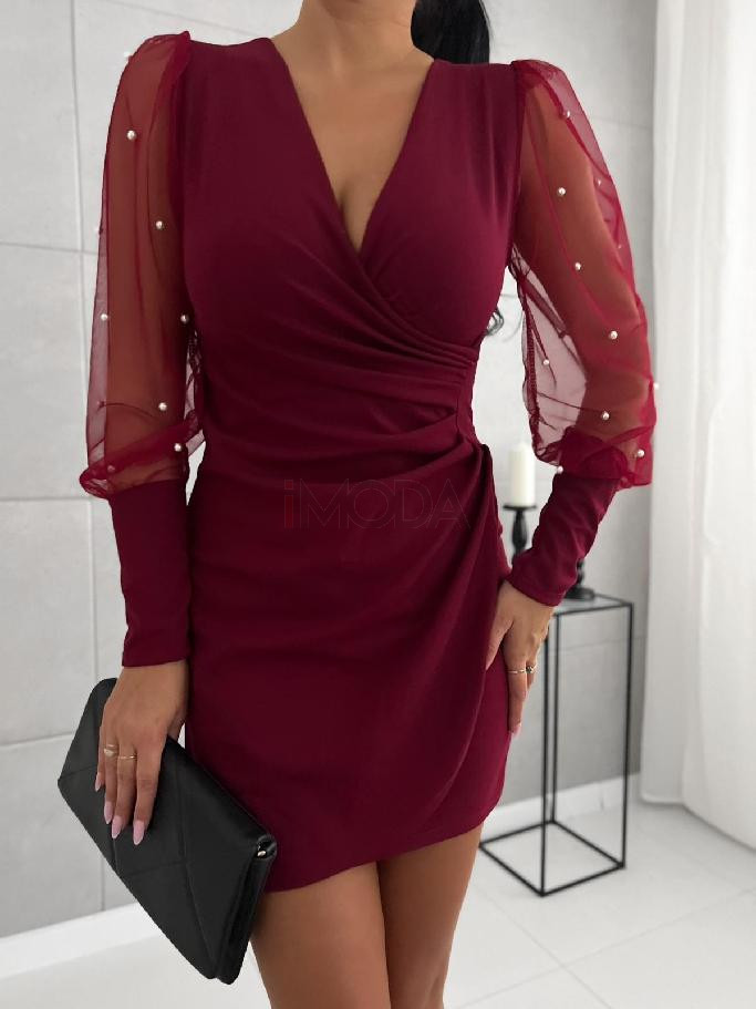 Bordové elegantné šaty-313587-31