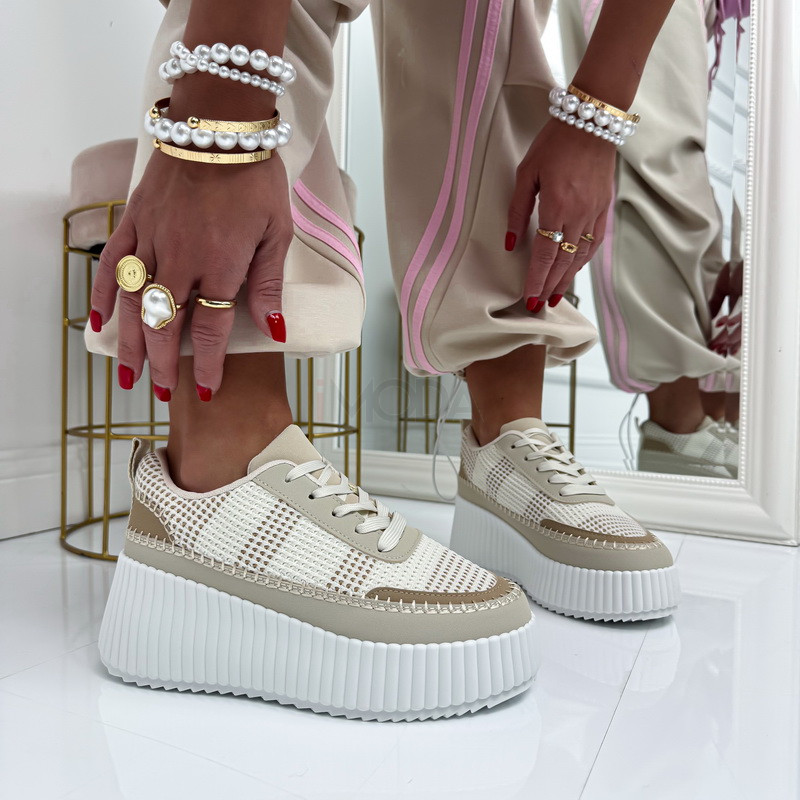 Béžové vzorované tenisky-326490-35