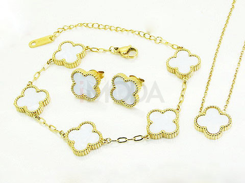 Pozlátená ceľová súprava trojkombinácia Olivia-307151-35