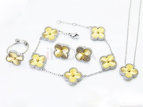 Dámska oceľová súprava s prsteňom Olivia-322268-33