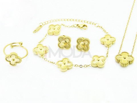 Dámska oceľová súprava s prsteňom Olivia-322227-32