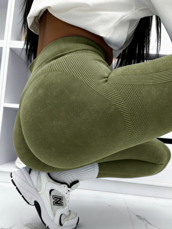 Zelené double push-up legíny-324643-38