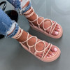 Béžové šnurovacie sandále