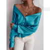 Tyrkysová saténová blúzka