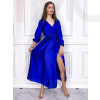 Modré dlhé saténové šaty 