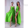 Zelené dlhé saténové šaty