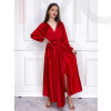 Červené dlhé saténové šaty 