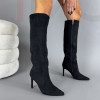 Čierne semišové vysoké čižmy